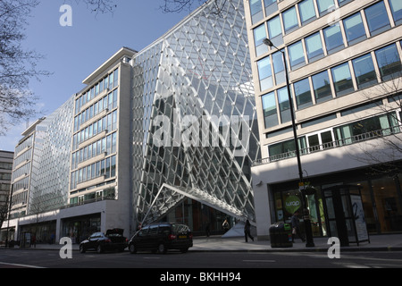 Re-modernized office block at 55 Baker Street in London`s W1 district. Stock Photo